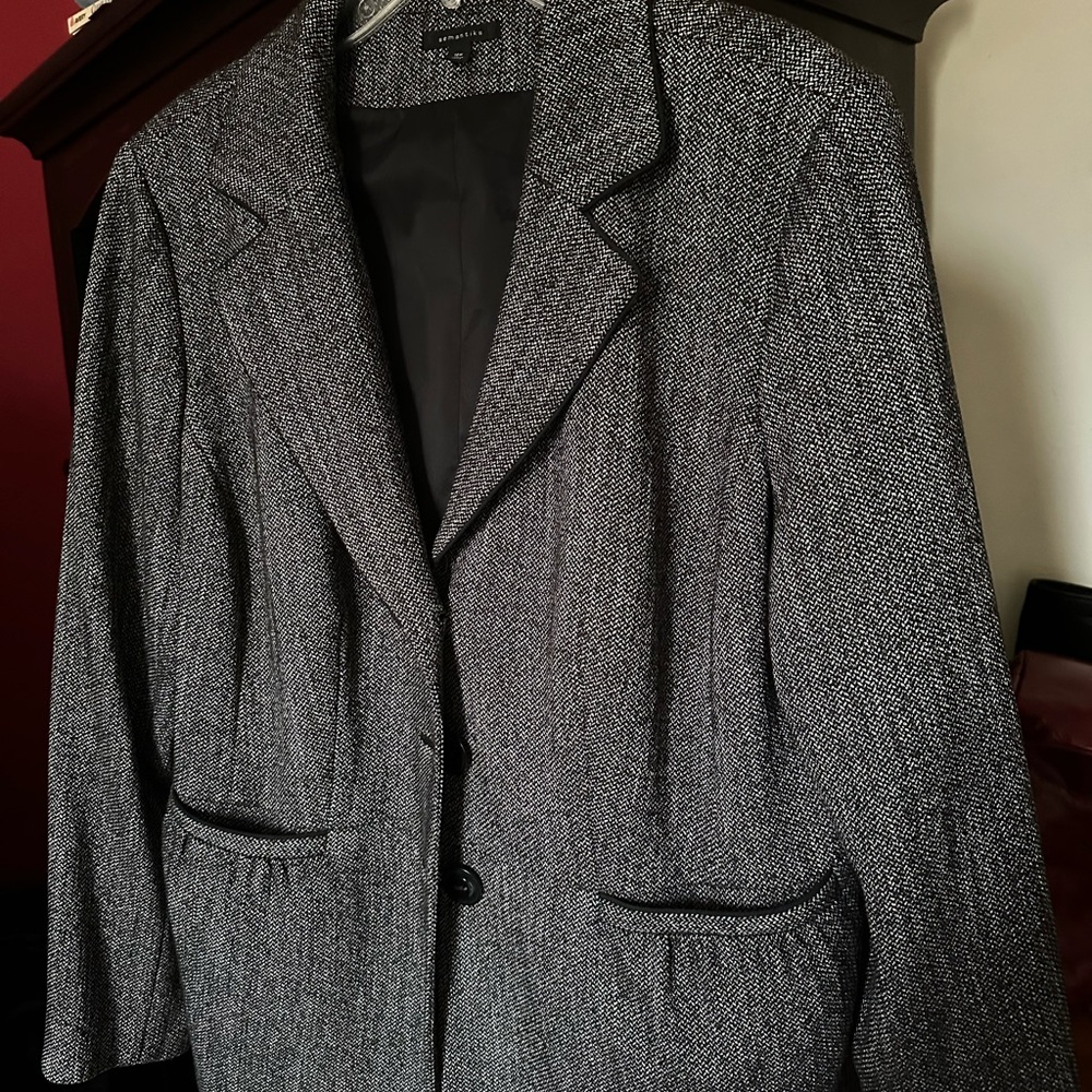 Jones New York Black and Gray Blazer
